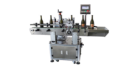 Automatic positioning round bottle labeling machine for fitness powder barrel